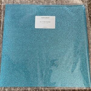 Close To Heart Turquoise Glitter Paper Sheet - Sparkling Craft Paper